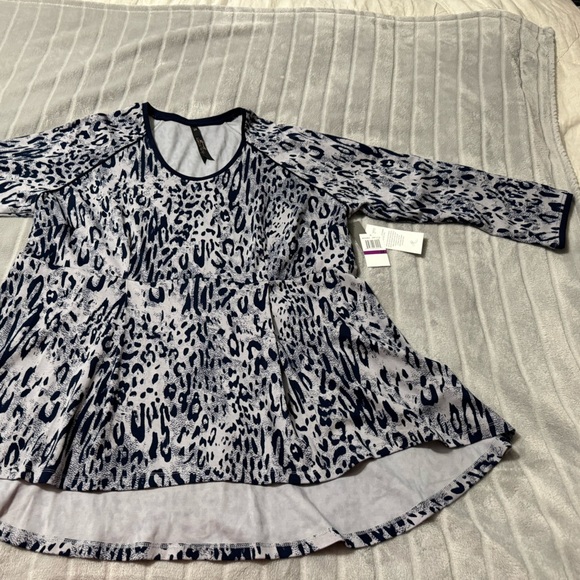 Melissa McCarthy Seven7 Womens Plus Animal Print High-Low Peplum Top Siz… - Picture 4 of 12